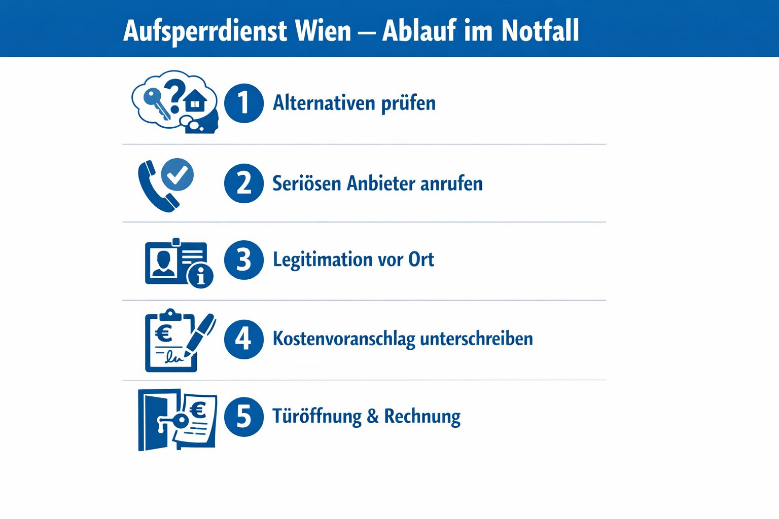 Aufsperrdienst Wien - Ablauf im Notfall